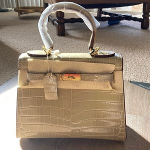 Brand new leather bag- beige/ivory